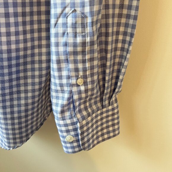 Pronto Uomo Mens Blue Check Button-Down - Non-Iron Luxury (16 - 34/35) - Picture 4 of 9